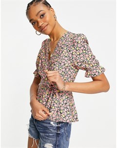 Блузка с запахом и мелким цветочным принтом Vero moda