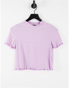 Сиреневая укороченная футболка с волнообразным краем Vero moda
