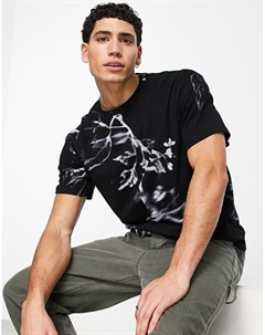 Oversized футболка черного цвета с абстрактным принтом Originals Jack & jones