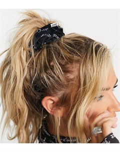 Черная велюровая резинка для волос с монограммой x ASOS Juicy couture