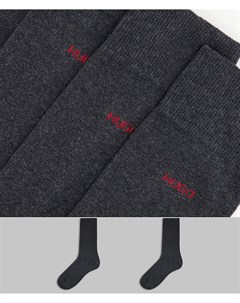 Набор из 2 пар носков темно серого цвета Hugo Boss