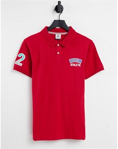 Красная футболка поло с логотипом Russell athletic