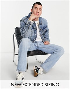 Классическая джинсовая куртка средне выбеленного винтажного тонированного оттенка Asos design