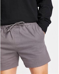 Узкие короткие шорты чиносы темно серого цвета с эластичным поясом Asos design