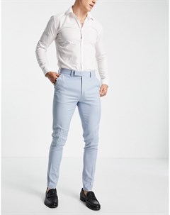 Светло голубые строгие брюки зауженного кроя Asos design