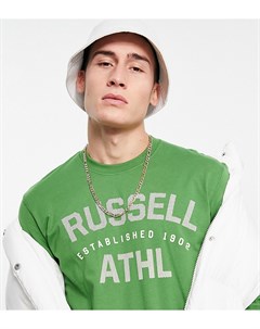 Лонгслив зеленого цвета с круглым вырезом Russell athletic