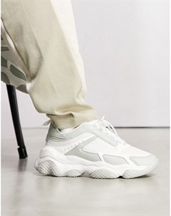 Белые сетчатые кроссовки на массивной подошве Asos design