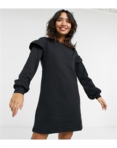 Черное платье свитшот с оборками на рукавах Petite Miss selfridge