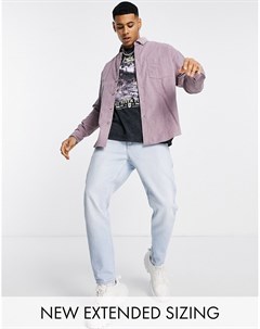 Вельветовая oversized рубашка в стиле 90 х лилового цвета Asos design