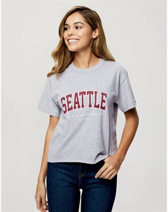 Серая футболка с надписью Seattle Miss selfridge