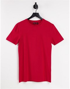 Красная облегающая футболка с круглым вырезом Asos design
