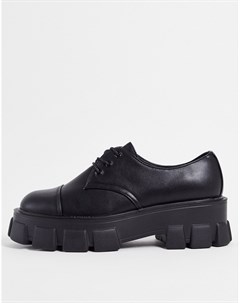 Черные туфли из искусственной кожи со шнуровкой и очень толстой подошвой Truffle collection