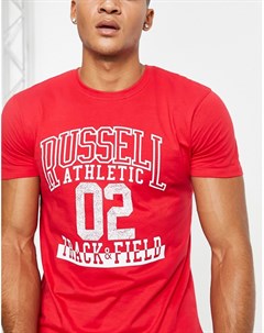 Красная футболка с логотипом Track And Field Russell athletic