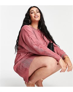 Розовый плиссированный ромпер ASOS DESIGN Curve Asos curve