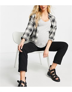 Черные эластичные джинсы в винтажном стиле со вставкой поверх живота Cotton:on maternity