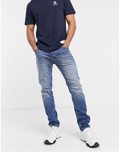 Узкие джинсы выбеленного синего цвета из эластичной ткани с потертостями Intelligence Glenn Jack & jones