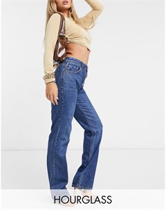 Прямые джинсы в стиле 90 х из смесового органического хлопка с классической талией насыщенного синег Asos design