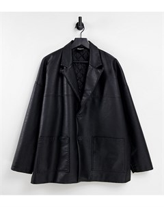 Черная куртка в стиле унисекс из искусственной кожи Inspired Reclaimed vintage