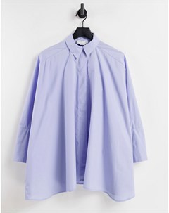 Синяя хлопковая oversized рубашка Asos edition