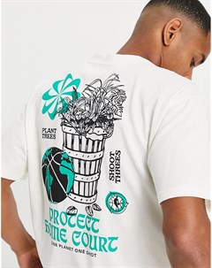 Кремовая экологичная футболка с принтом Move 2 Zero Nike basketball