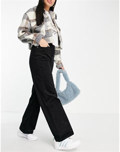Черные вельветовые брюки из переработанных материалов с широкими штанинами Yoko Monki