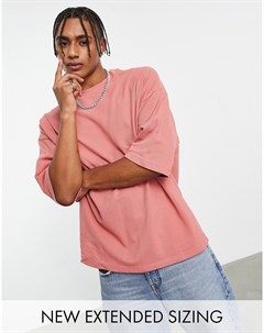 Розовая oversized футболка из пике Asos design