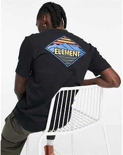 Черная футболка с принтом на спине Valemont Element