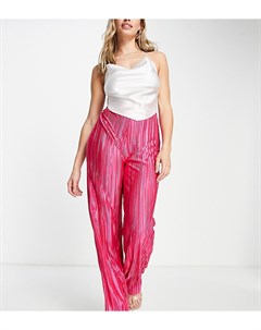 Ярко розовые плиссированные брюки с широкими штанинами Asyou
