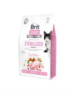 Корм care гипоаллергенный со свежим мясом кролика для взрослых стерилизованных кошек с чувствительны Brit*