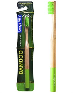 Лонга Вита зубная щетка бамбуковая для взрослых зеленая средней жесткости Лонга вита