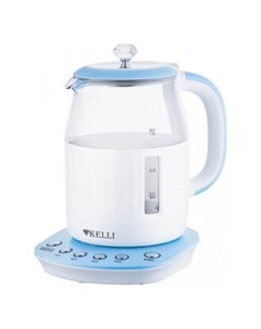 Электрический чайник KL 1373 белый голубой Kelli