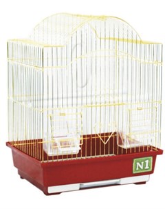 Клетка золотая фигурная укомплектованная для птиц 30 х 23 х 39 см В ассортименте 1%