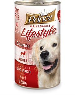 Консервы Prince Maintenance Lifestyle кусочки в соусе говядина для собак 1250 г Prince&princess