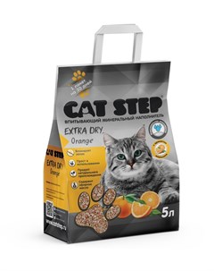 Наполнитель Extra Dry Orange впитывающий минеральный для кошек 5 л 4 2 кг Cat step