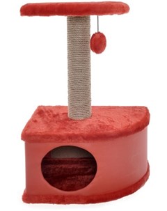 Домик когтеточка Конфетти угловой красный для кошек 49 х 37 х 70 см Красный Yami-yami