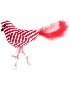 Игрушка Petpark Птичка с перьями красно белая для кошек 25 см Красный и белый Aromadog