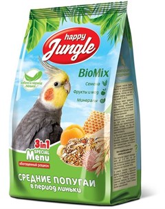 Корм для средних попугаев в период линьки 500 г Happy jungle