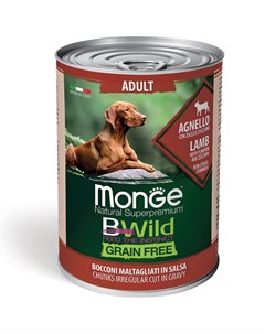 Консервы Dog BWild Grain Free Adult консервы из ягненка с тыквой и кабачками для собак всех пород 40 Monge