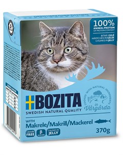 Консервы Feline кусочки Скумбрия в желе для кошек 370 г Скумбрия Bozita