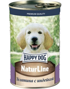 Консервы Natur Line с телятиной и индейкой для щенков 410 г Телятина с индейкой Happy dog