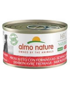 Консервы HFC Natural Made in Italy Ham with Cheese Ветчина и Сыр для собак 95 г Сыр и ветчина Almo nature