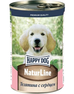 Консервы Natur Line с телятиной и сердцем для щенков 410 г Телятина с сердцем Happy dog