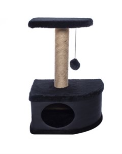 Домик когтеточка Конфетти угловой черный для кошек 49 х 37 х 70 см Черный Yami-yami