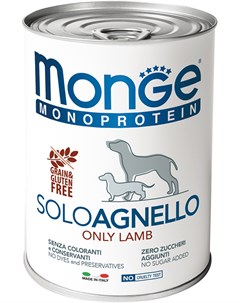 Консервы Dog Monoproteico Solo паштет для собак 400 г Ягненок Monge