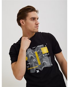 Чёрная футболка Sevenext с уникальным принтом Profmax