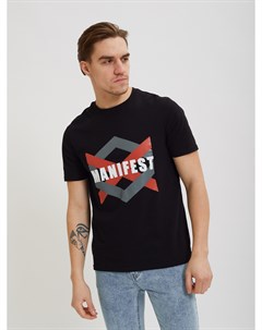 Чёрная футболка Sevenext с ярким принтом Profmax