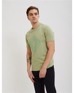 Оливковая футболка Sevenext с лаконичным принтом Profmax