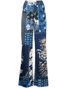 Расклешенные брюки с принтом Oriental Patchwork Roberto cavalli