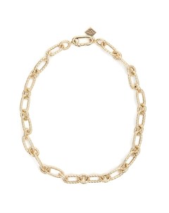 Золотое ожерелье цепь с текстурированным звеньями Lauren rubinski