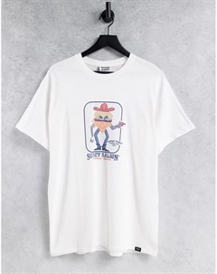 Белая футболка с принтом Sunset Saloon Vintage supply